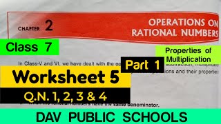 DAV class 7 maths chapter 2 worksheet 5 QN 1 2 3 amp 4 [upl. by Nediarb]