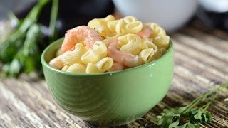 Pasta de coditos con camarones  Como cocinar [upl. by Annerol]