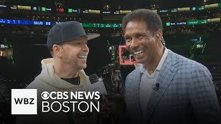 Donnie Wahlberg says Celtics are quotahead of schedulequot after historic win [upl. by Lahsiv]