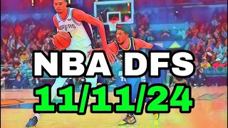 Expert NBA DFS Picks for 111124 Daily Fantasy Basketball Success [upl. by Annorah]