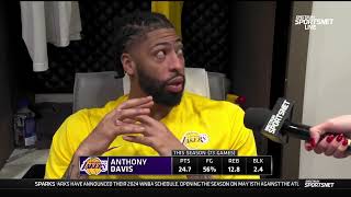 Anthony Davis POSTGAME INTERVIEWS  Los Angeles Lakers beat Cleveland Cavaliers 11697 [upl. by Nakah]