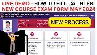 LIVE demo  How to Fill CA Intermediate May 2024 Exam Form  How To Fill CA Exam May 2024 Exam Form [upl. by Aihn44]