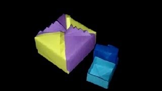 Origami Schatulle Faltanleitung Papierschachtel HD [upl. by Nnylorac]