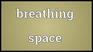 Breathing space Meaning [upl. by Tengdin317]