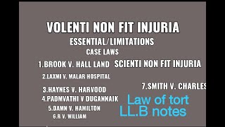 Volenti non fit injuria  Essential Limitations Case laws Law of tort  Scienti non fit injuria [upl. by Lyndy]