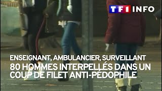 Enseignant ambulancier ou surveillant  80 hommes interpellés dans un coup de filet antipédophile [upl. by Meehaf924]