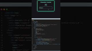 Character counter in html and css coding htmlcss webdesign python html programming foryou [upl. by Roz]