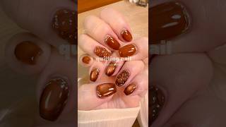 【nails】深みのある秋色のキルティングネイル🍁🍂⌇self nail⌇ジェルネイル [upl. by Ecirtaemed]