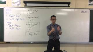 Logarithms Review 1 of 4 Using Log Laws to solve Log Equations [upl. by Naellij921]