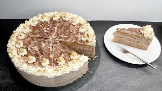 Nusscreme Torte Nusstorte Buttercreme klassisch wie vom Konditor [upl. by Onimod250]