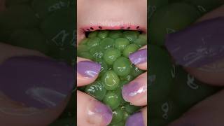 ASMR Satisfying Eating Green Tapioca Balls asmr asmrsounds satisfyingvideo [upl. by Kilam585]