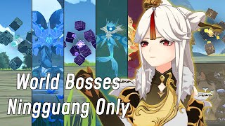 Obliterating Every World Bosses with Only Ningguang  Genshin Impact [upl. by Maridel]