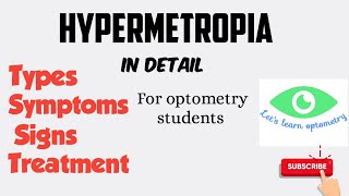 Hypermetropia Hyperopia in detail  types symptoms signs Treatment [upl. by Clementine]