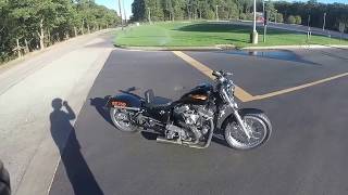 Harley Sportster 1275 Drag Bike making adjustments with a GoPro test run [upl. by Shoshana]