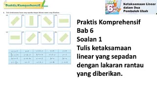 Praktis komprehensif Bab 6 No 1  Tingkatan 4 Bab 6 Ketaksamaan linear dalam dua pemboleh ubah [upl. by Elenaj]