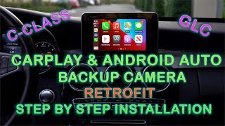 Mercedes Benz best CarPlayAndroid Auto Backup Camera retrofit upgrade for C300 W205 GLC GLA CLA GLE [upl. by Anassor]