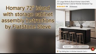 Homary 72” island with storage cabinet assembly instructions [upl. by Epotimet]