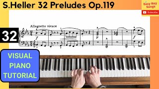 SHeller Prelude No32 Op119 from 32 preludes dedicated to Lily Visual Piano Tutorial [upl. by Alida]