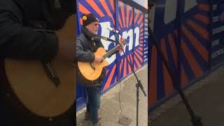 Broken stones by Paul Weller busking in bishops Stortford UK on a cold winter day [upl. by Seuqirdor]