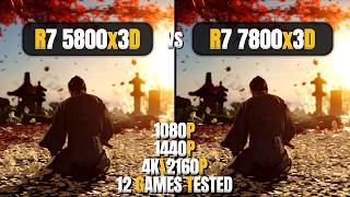 AMD Ryzen 7 5800x3D vs Ryzen 7 7800x3D  1080P 1440P 4K  Mega Comparison  4070 Ti Super [upl. by Htebsil801]