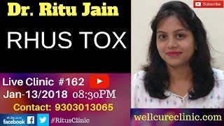 Rhus Tox Homeopathic MedicineDrRitus Live Clinic162 [upl. by Merchant760]