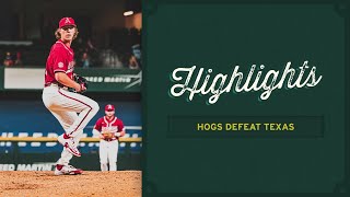 Razorback Baseball Highlights Hogs Defeat Texas [upl. by Annairb851]