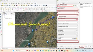 Shortest path point to point II Network analysis II Shortest path in QGIS II GIS II point to point [upl. by Imuy]