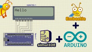 SimulIDE  Embeetle  LCD DisplayHD44780 [upl. by Khalil]