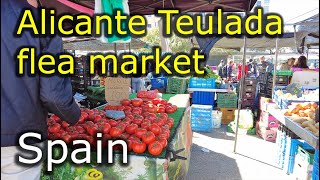 Teulada flea market  Alicante Spain ⁴ᴷ  walking tour  4k 🌡T19C° 🌞 20240229 [upl. by Granese680]