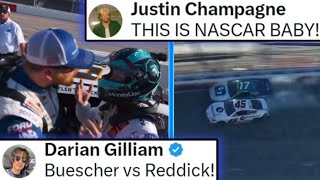 Reddick TAKES OUT Buescher  NASCAR Creators React To Darlingtion Spring 2024 [upl. by Dahsar]