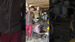 Bikerepair at roadside garage and getting ready for back home roadrider bikeriders roadride [upl. by Bennet]