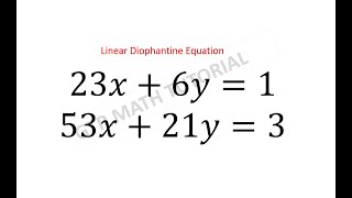 Linear Diophantine Equation  Euclidean Algorithm  Number Theory [upl. by Patin]