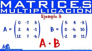 Multiplicación de matrices  Producto de matrices 3x3  Ejemplo 3 [upl. by Ileyan594]