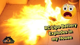 Lipo Explosion Lipo Fire RC Lipo Battery Explodes at home [upl. by Poock]