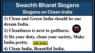 Swachh Bharat slogans in English  Clean India slogans in English  Slogan writing on clean India [upl. by Vanni214]