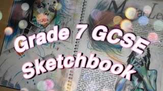 GCSE ART GRADE 7 SKETCHBOOK WALKTHROUGH [upl. by Eppillihp436]