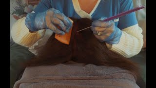 ASMR  Relaxing Lice Check amp Scalp Exam  Brushing Tweezers Spray  No Talking  Unintentional [upl. by Casmey]