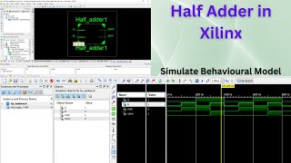 VHDL code  Design and simulate Half Adder Using XILINX ISE DESIGN SUIT 147 [upl. by Haerb]