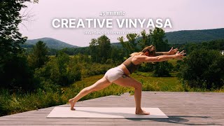 45 Minute Creative Vinyasa Flow  strength amp stretch yoga [upl. by Hahseram]