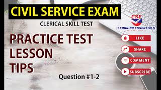 CSE PRACTICE TEST CLERICAL ABILITY QUESTION 12 [upl. by Narik]