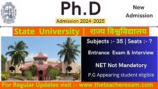 State University phd new application form 2024 without NETJRF  3 new phd notices theteacherexam [upl. by Nneb590]