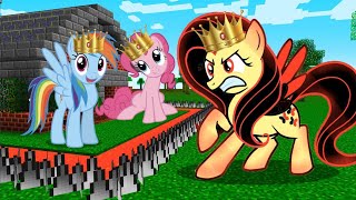 Princess My Little Pony Most Secure House vs Evil Queen Fluttershy in Minecraft [upl. by Davison]