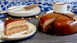 🌰ENTREMETS au CHOCOLAT et NOISETTES Un délicieux gâteau pour Paques Easter chocolate mousse cake 🍫 [upl. by Aleahc782]