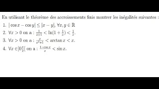 Théorème des accroissements finis Ex6 q2q4 Série II de TD danalyse I SMPC [upl. by Diannne]