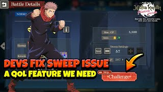 AUTO SWEEP IS BACK DEVS MAKE THE RIGHT MOVE amp A FEATURE WE NEED Jujutsu Kaisen Phantom Parade [upl. by Odelle130]