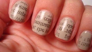 TUTORIAL unghie Newspaper Manicure [upl. by Glorianna]