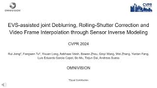 CVPR2024  EVSassisted joint Deblurring RSC and VFI through Sensor Inverse Modeling [upl. by Karas188]