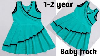 Angrakha style baby frock baby dress 12 year baby frock cutting and stitching [upl. by Nnylcaj]