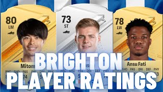 FIFA 24  BRIGHTON PLAYER OFFICIAL RATINGS EAFC 24 Ft Ferguson Enciso and Fati [upl. by Enaej]