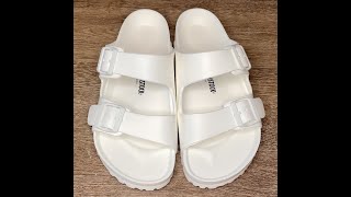 First impression of Birkenstock’s Arizona EVA White sandals [upl. by Harrat]